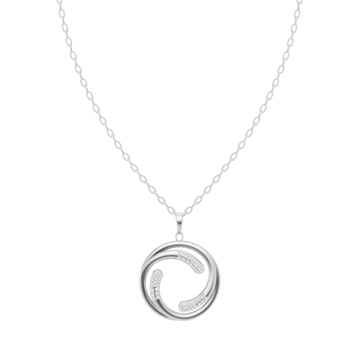 Lunelle Orbit Swirl Lab Grown Diamond Pendant Necklace in 10KT Gold