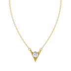 Geometric Women Pendant Necklace with Round Brilliant Cut Lab Grown Stone Accent