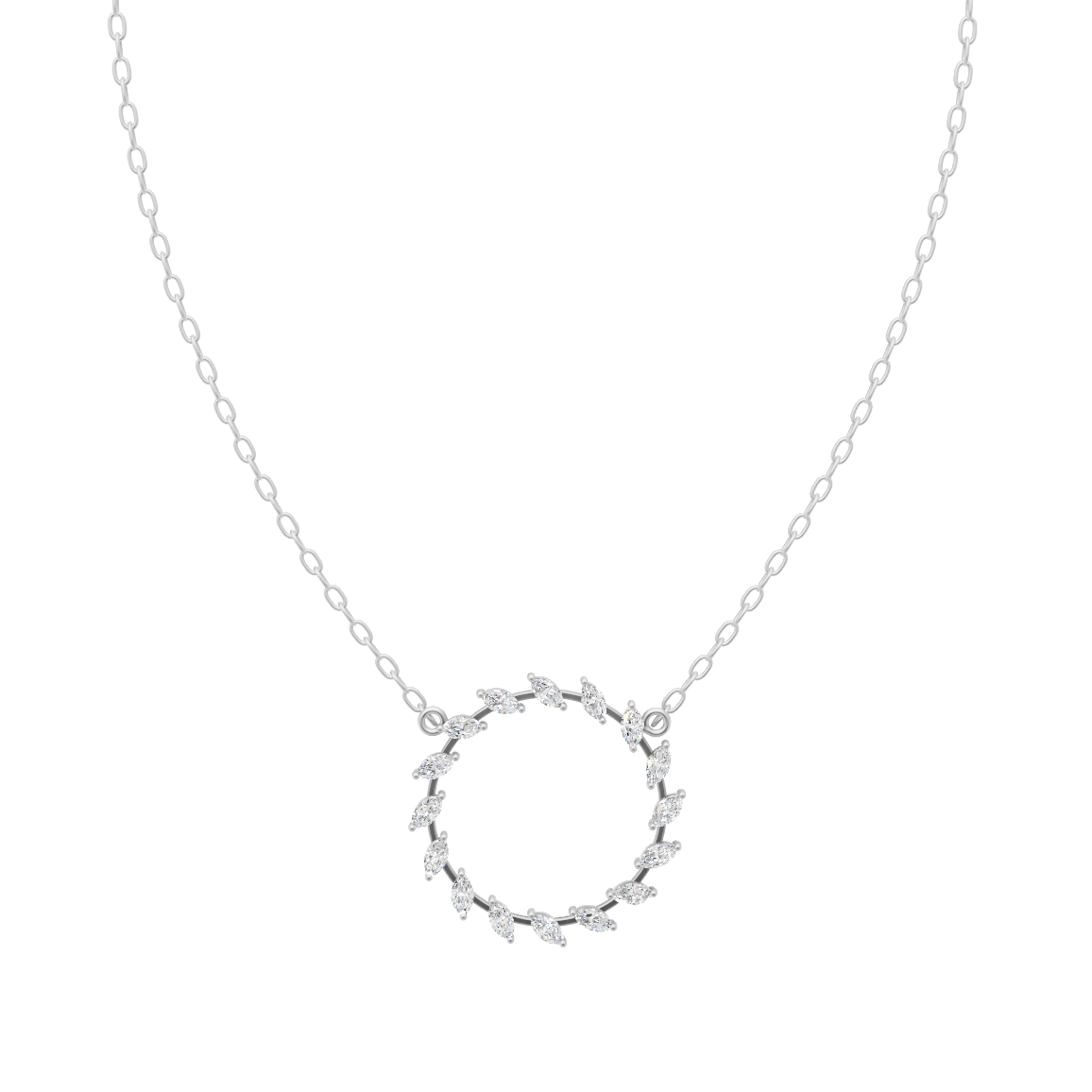 Aveline Laurel Halo Lab Created Diamond Pendant Necklace in Gold