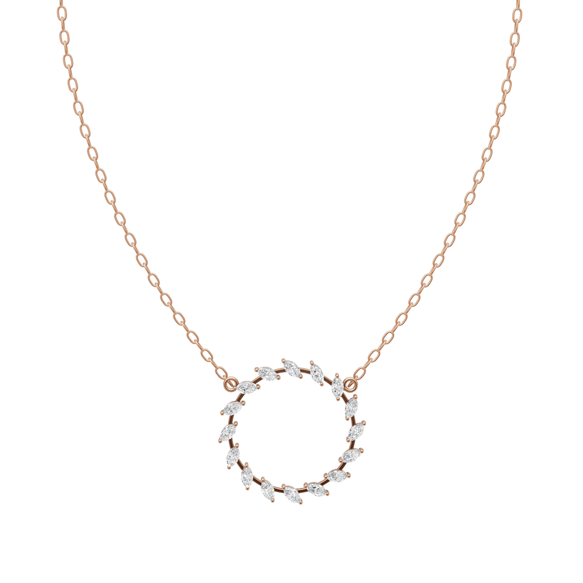Aveline Laurel Halo Lab Created Diamond Pendant Necklace in Gold