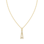 Contemporary Linear Drop Necklace with Round Brilliant Lab Created Stone