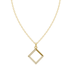 Seralune Pave Diamond Frame Pendant Necklace with Brilliant Lab Grown Diamonds