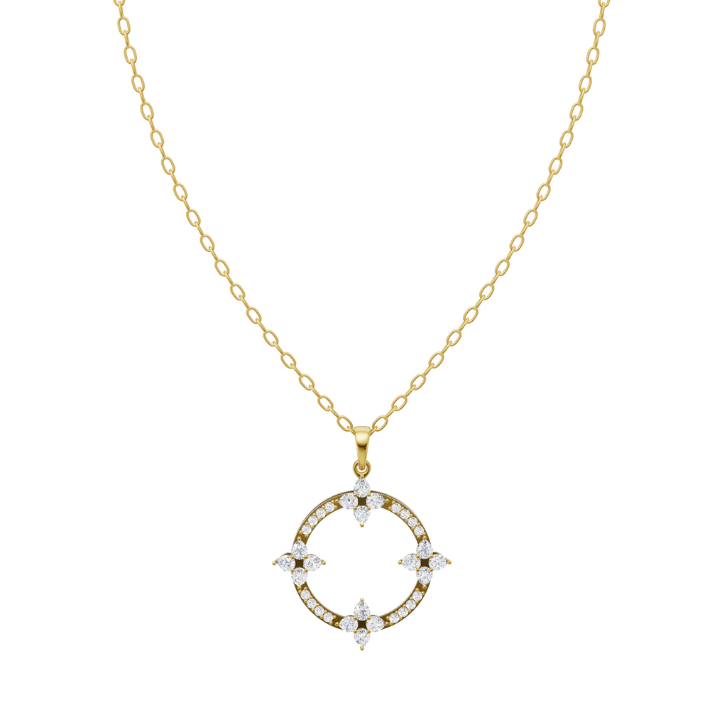 Elegant Celestial Halo Lab Grown Diamond Pendant Necklace for Her