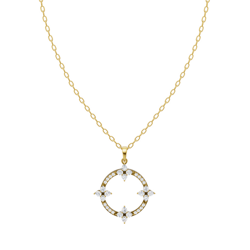Elegant Celestial Halo Lab Grown Diamond Pendant Necklace for Her