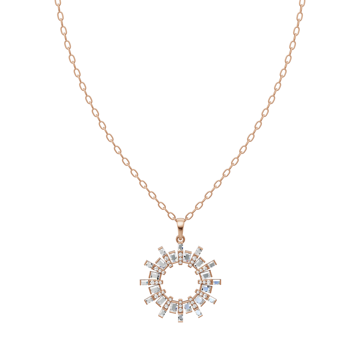 Celestial Radiant Circle Lab Created Diamond Pendant Necklace for Elegant Everyday Wear