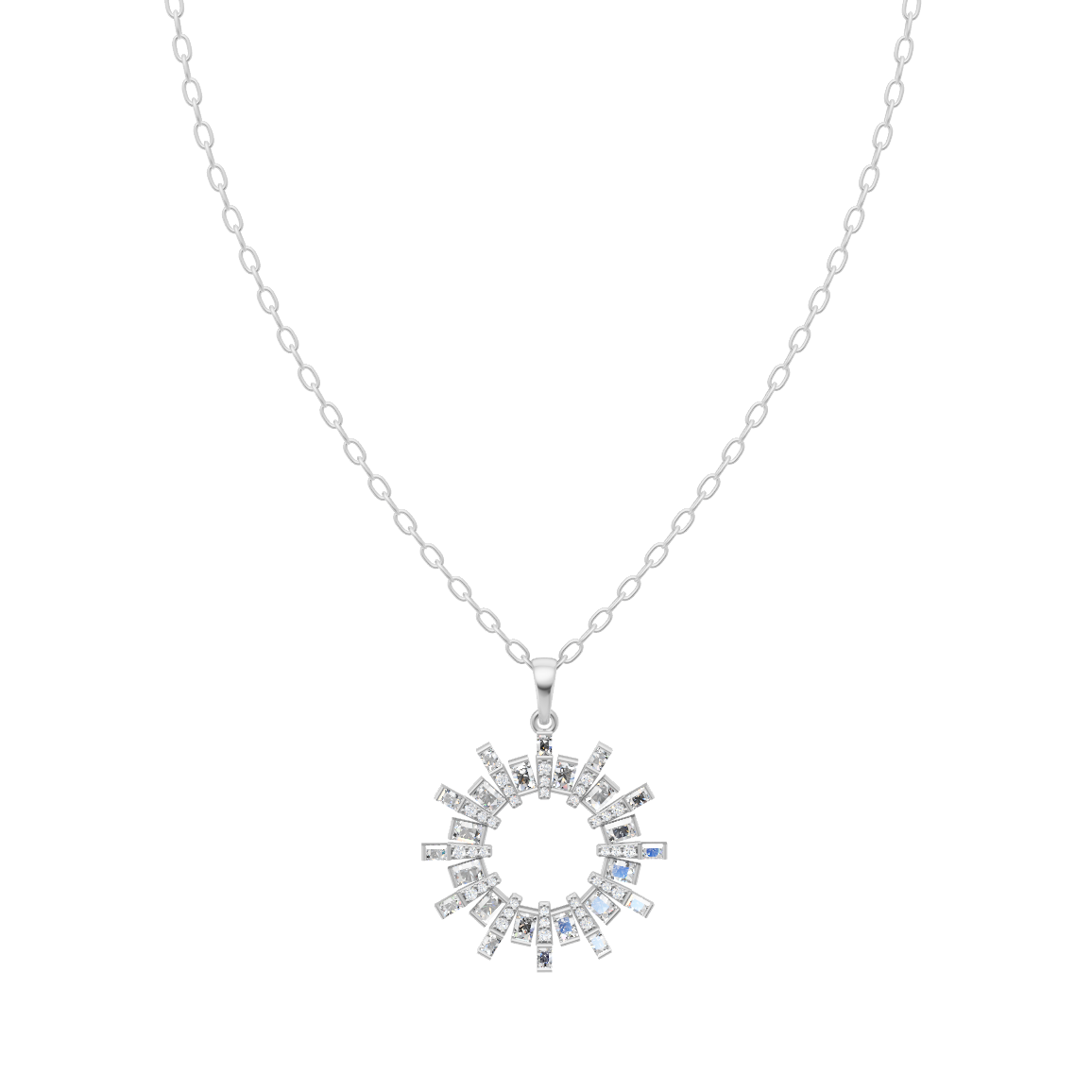 Celestial Radiant Circle Lab Created Diamond Pendant Necklace for Elegant Everyday Wear