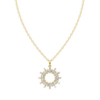 Celestial Radiant Circle Lab Created Diamond Pendant Necklace for Elegant Everyday Wear