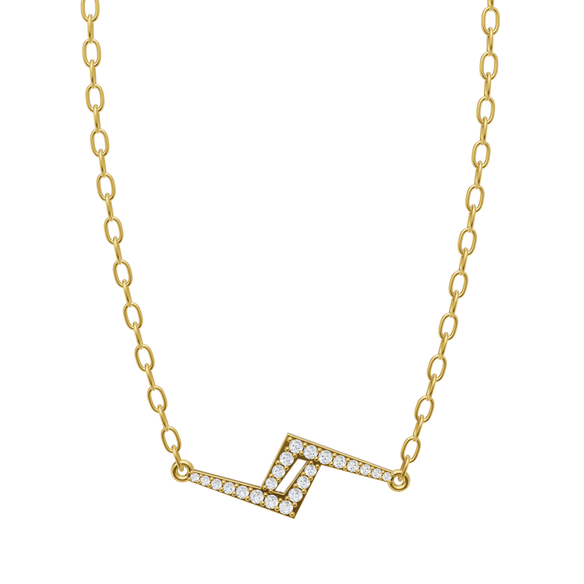 Elegant Angular Line Lab Grown Diamond Pendant Necklace for Luxury Styling