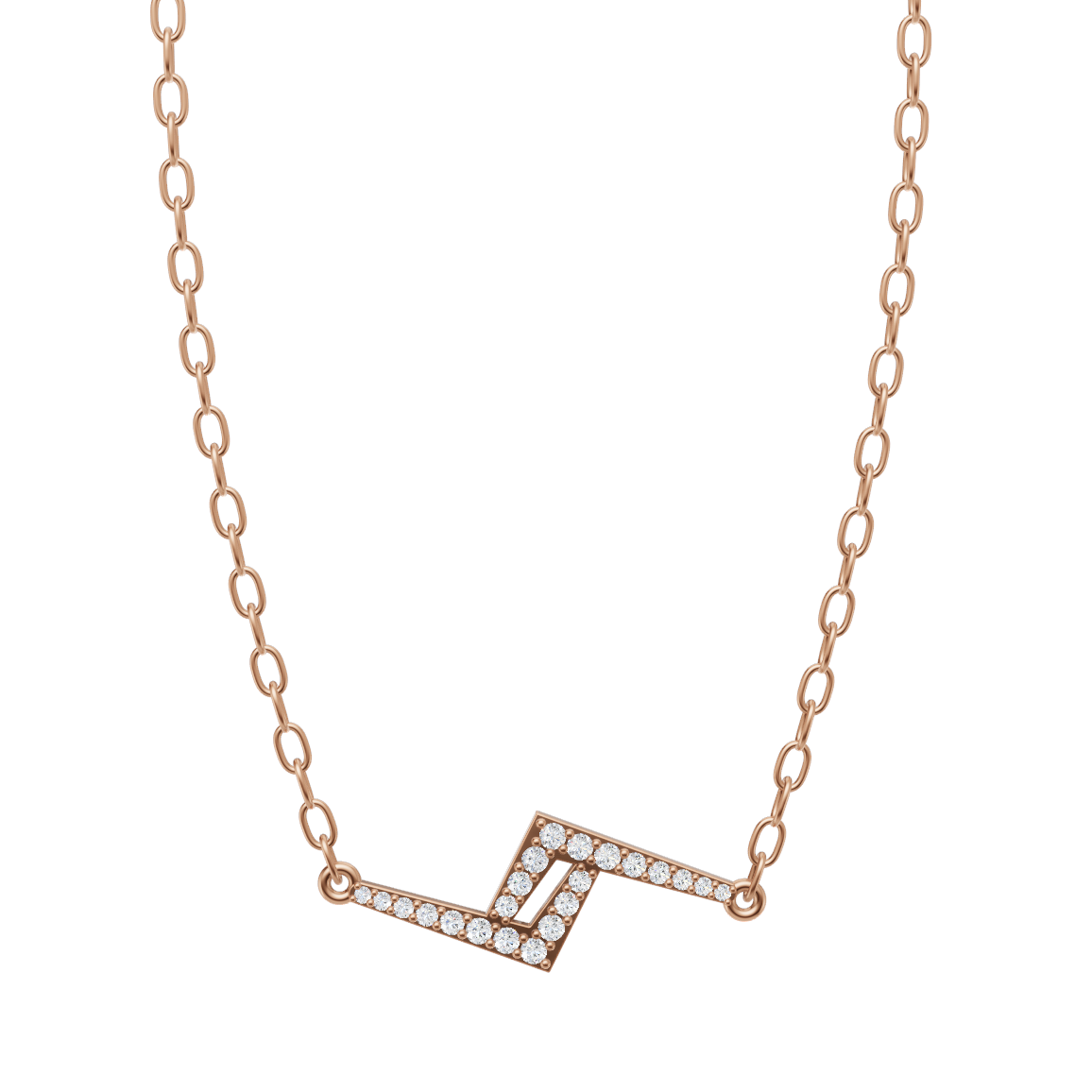Elegant Angular Line Lab Grown Diamond Pendant Necklace for Luxury Styling