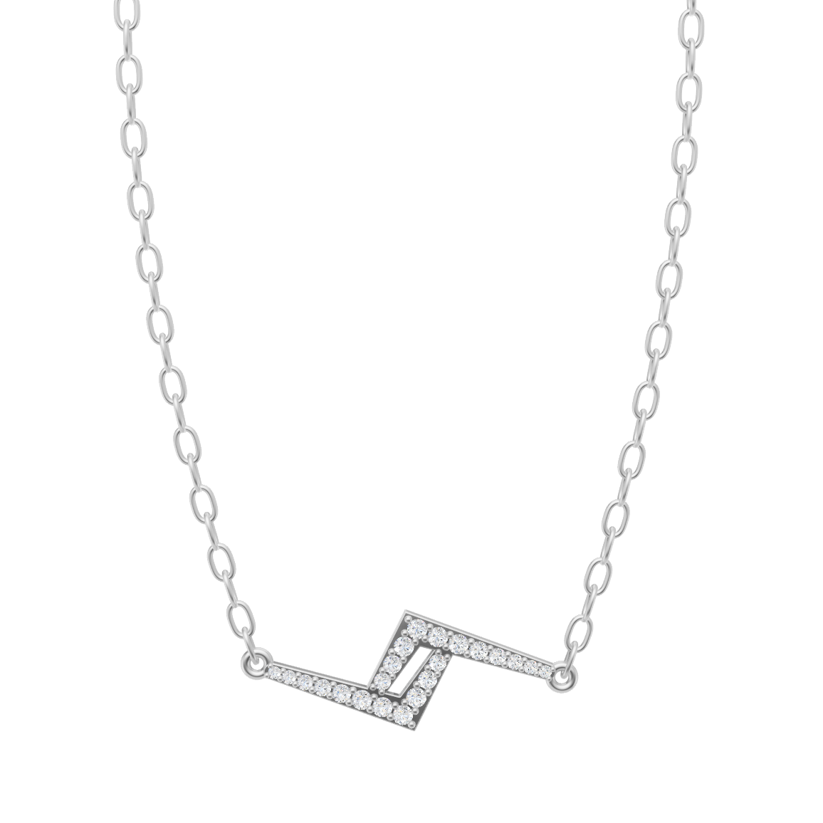 Elegant Angular Line Lab Grown Diamond Pendant Necklace for Luxury Styling