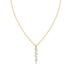 Minimal Leaf & Teardrop Cluster Pendant Necklace with Lab Grown Diamond Accents