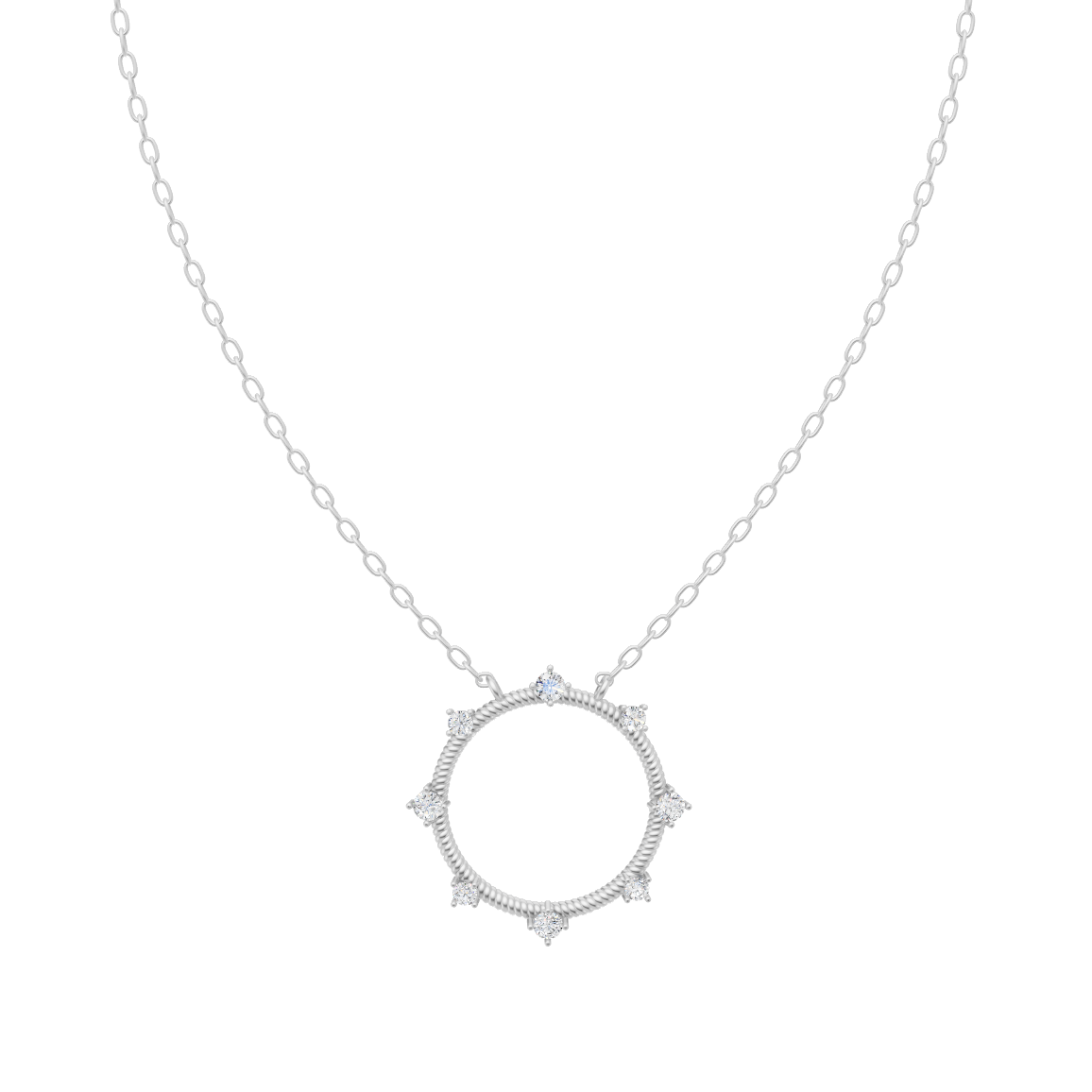 Modern Halo Lab Created Diamonds Pendant Necklace with Star-Inspired Sparkle