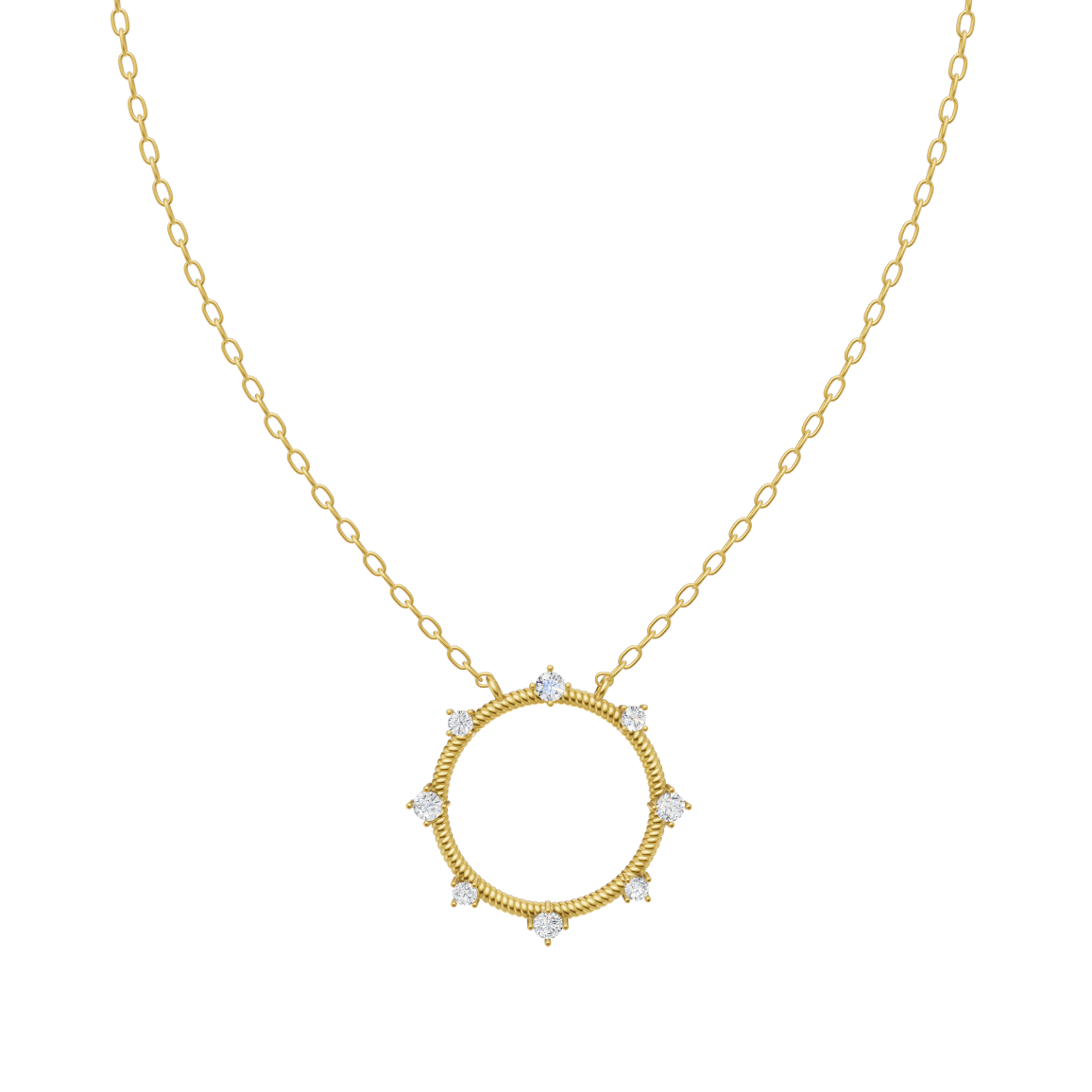 Modern Halo Lab Created Diamonds Pendant Necklace with Star-Inspired Sparkle