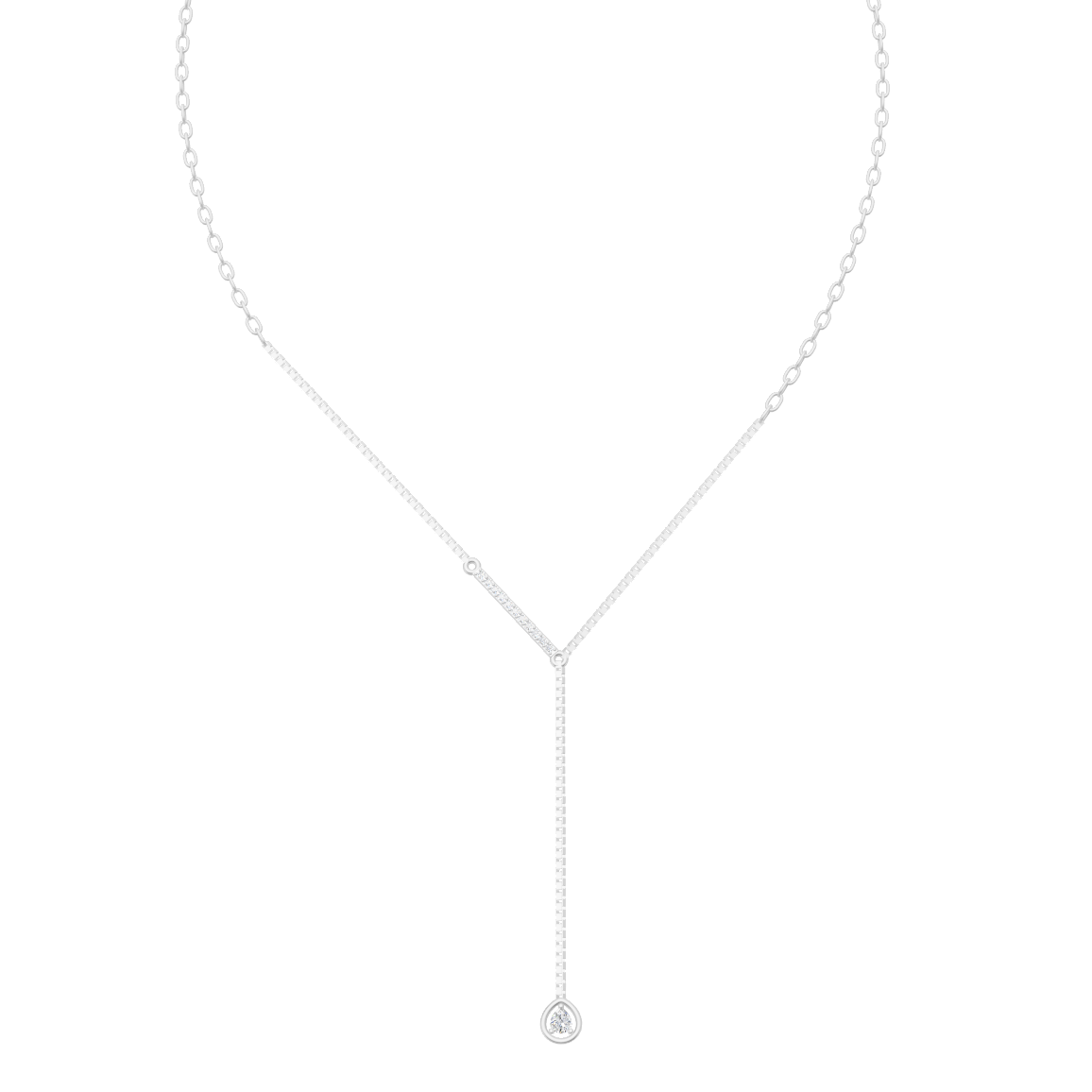 Luxury Pear Pendant Lariat Necklace for Daily Wear Jewelry