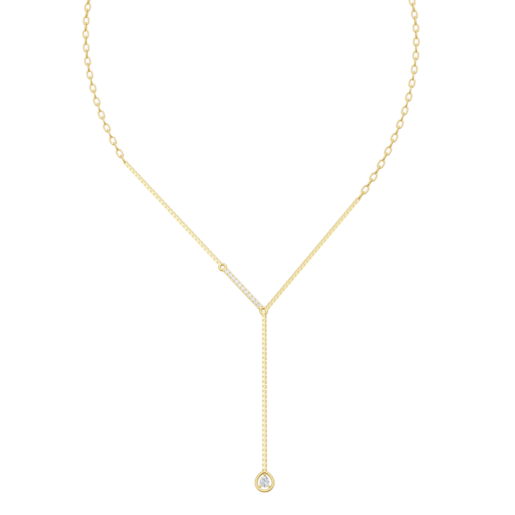 Luxury Pear Pendant Lariat Necklace for Daily Wear Jewelry