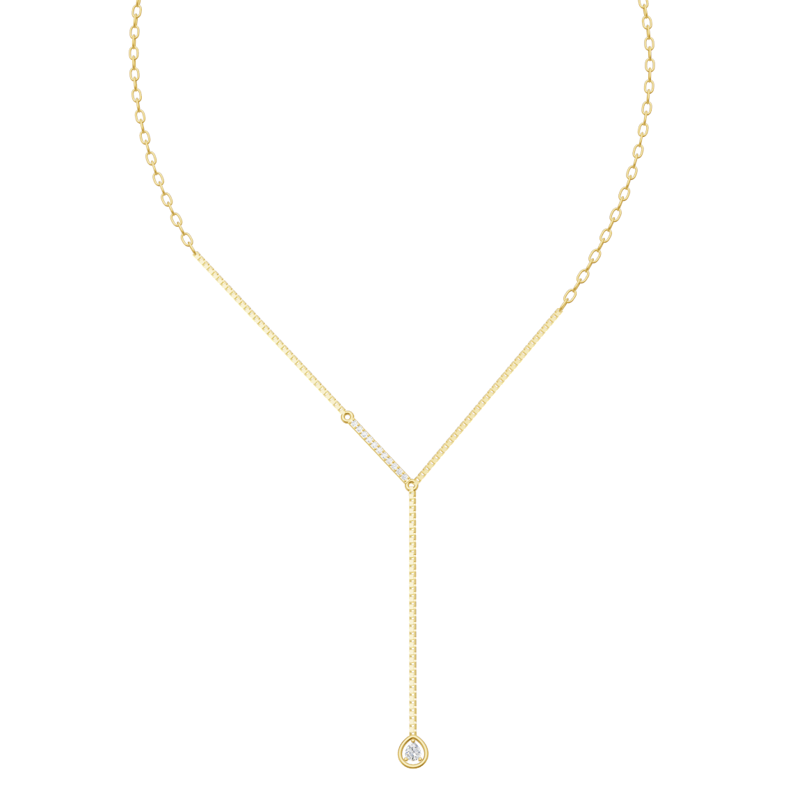 Luxury Pear Pendant Lariat Necklace for Daily Wear Jewelry