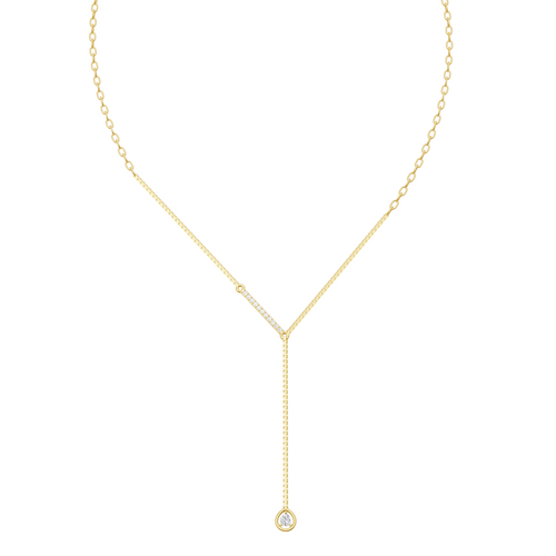 Luxury Pear Pendant Lariat Necklace for Daily Wear Jewelry