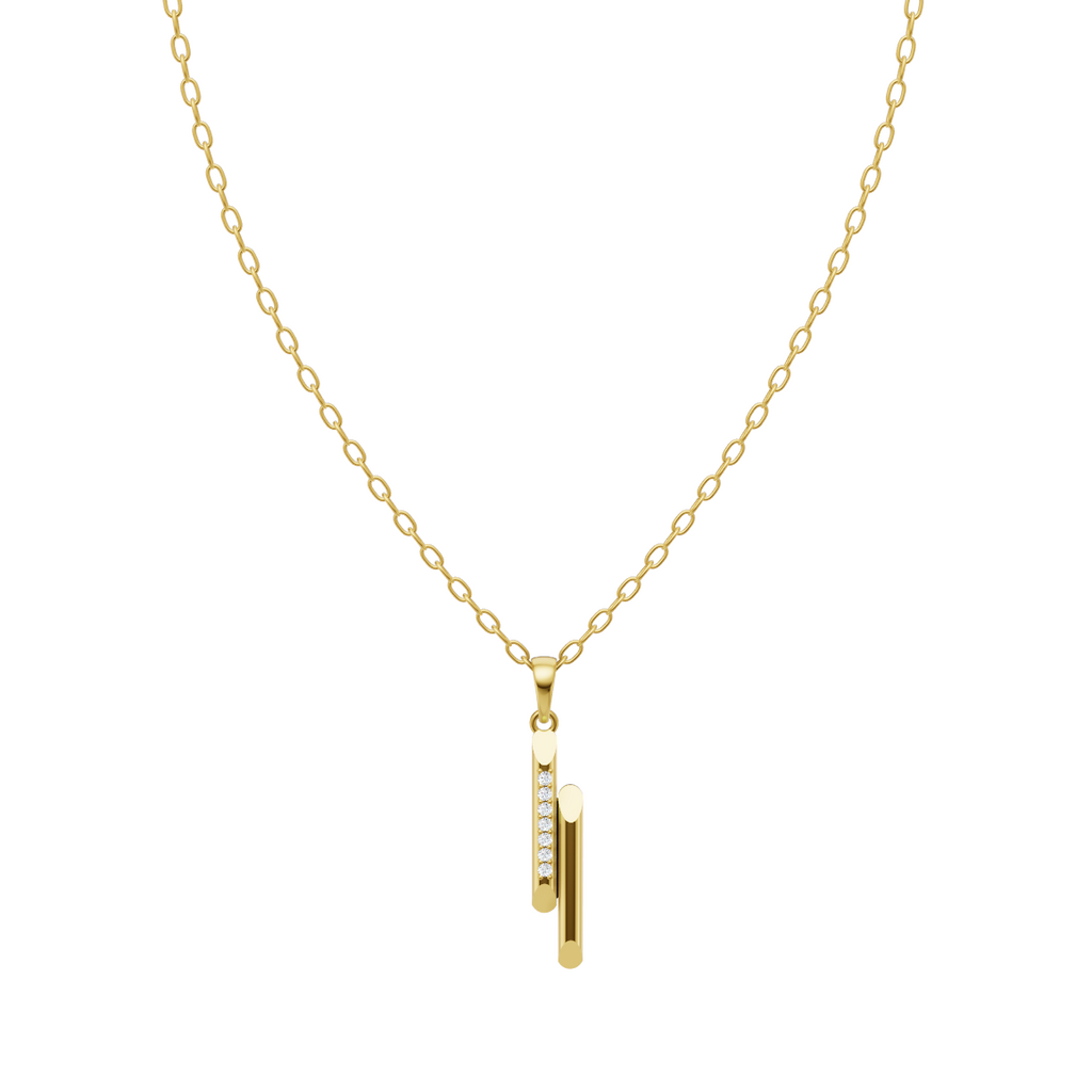 Premium Heartlink Pave Accent Pendant Necklace for Women