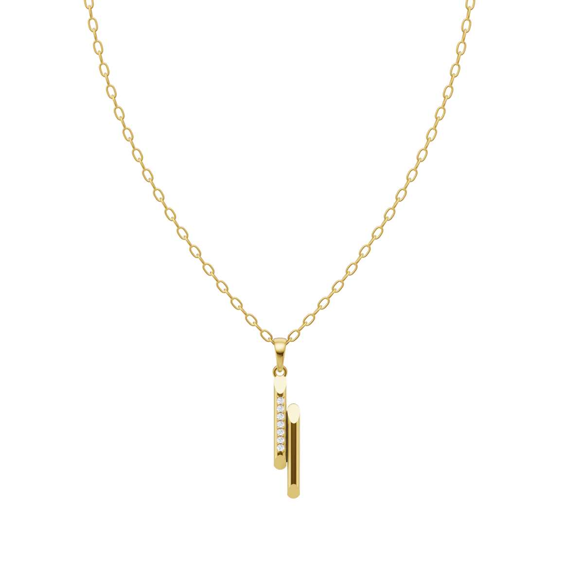 Premium Heartlink Pave Accent Pendant Necklace for Women