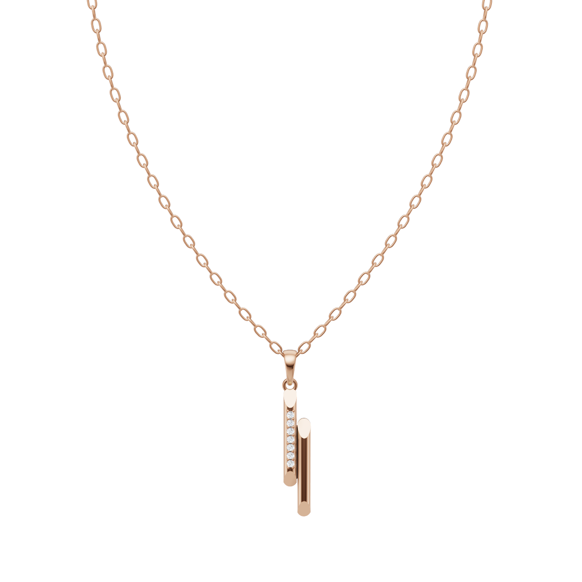 Premium Heartlink Pave Accent Pendant Necklace for Women