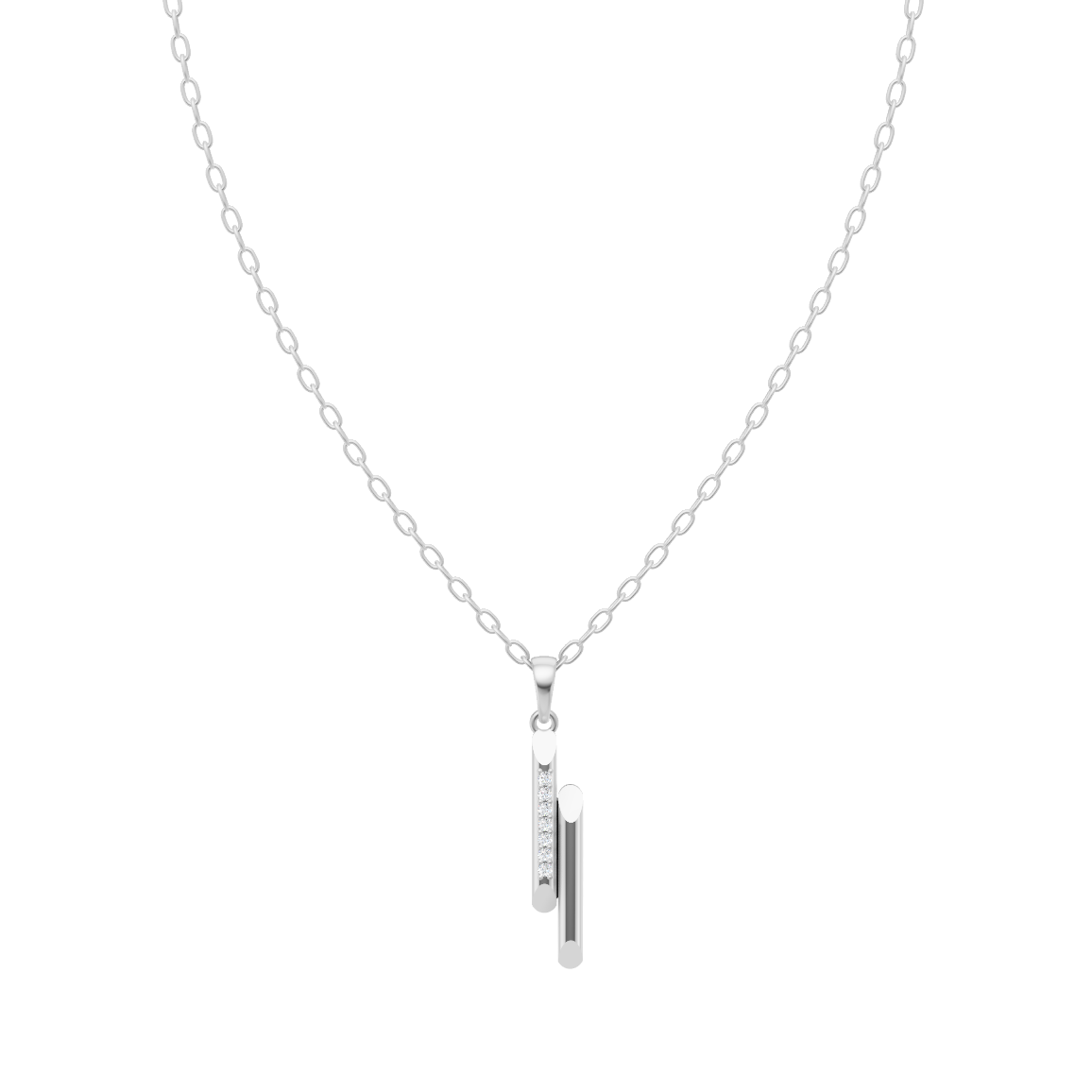 Premium Heartlink Pave Accent Pendant Necklace for Women