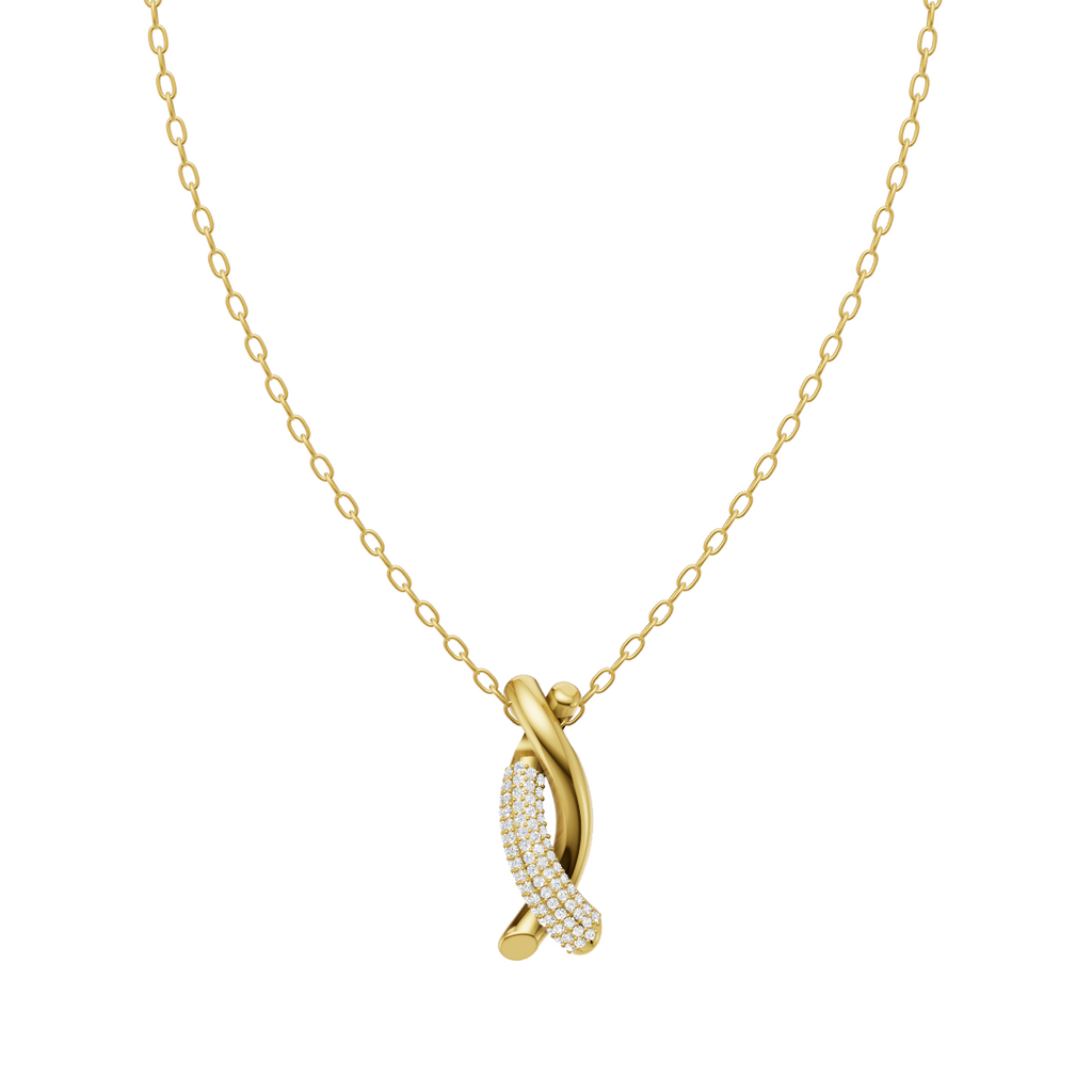 Aurelia Infinity Twist Lab Grown Diamond Pendant Necklace in 10 or 14 or 18K Gold