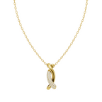 Aurelia Infinity Twist Lab Grown Diamond Pendant Necklace in 10 or 14 or 18K Gold