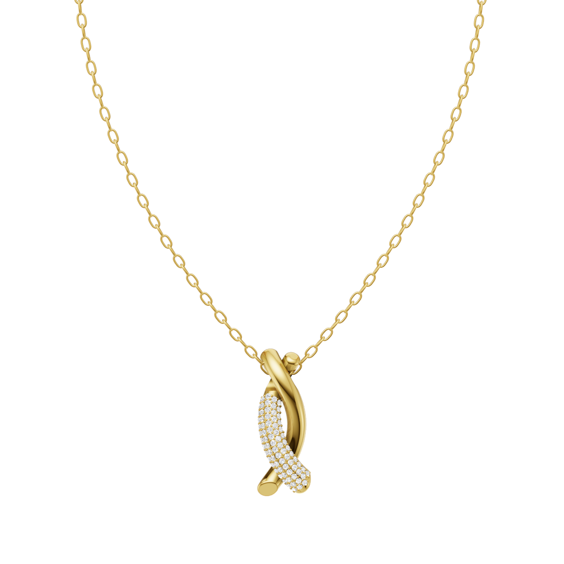 Aurelia Infinity Twist Lab Grown Diamond Pendant Necklace in 10 or 14 or 18K Gold