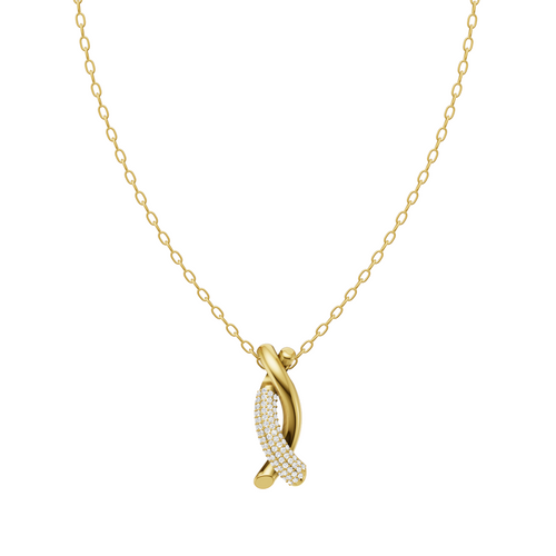Aurelia Infinity Twist Lab Grown Diamond Pendant Necklace in 10 or 14 or 18K Gold