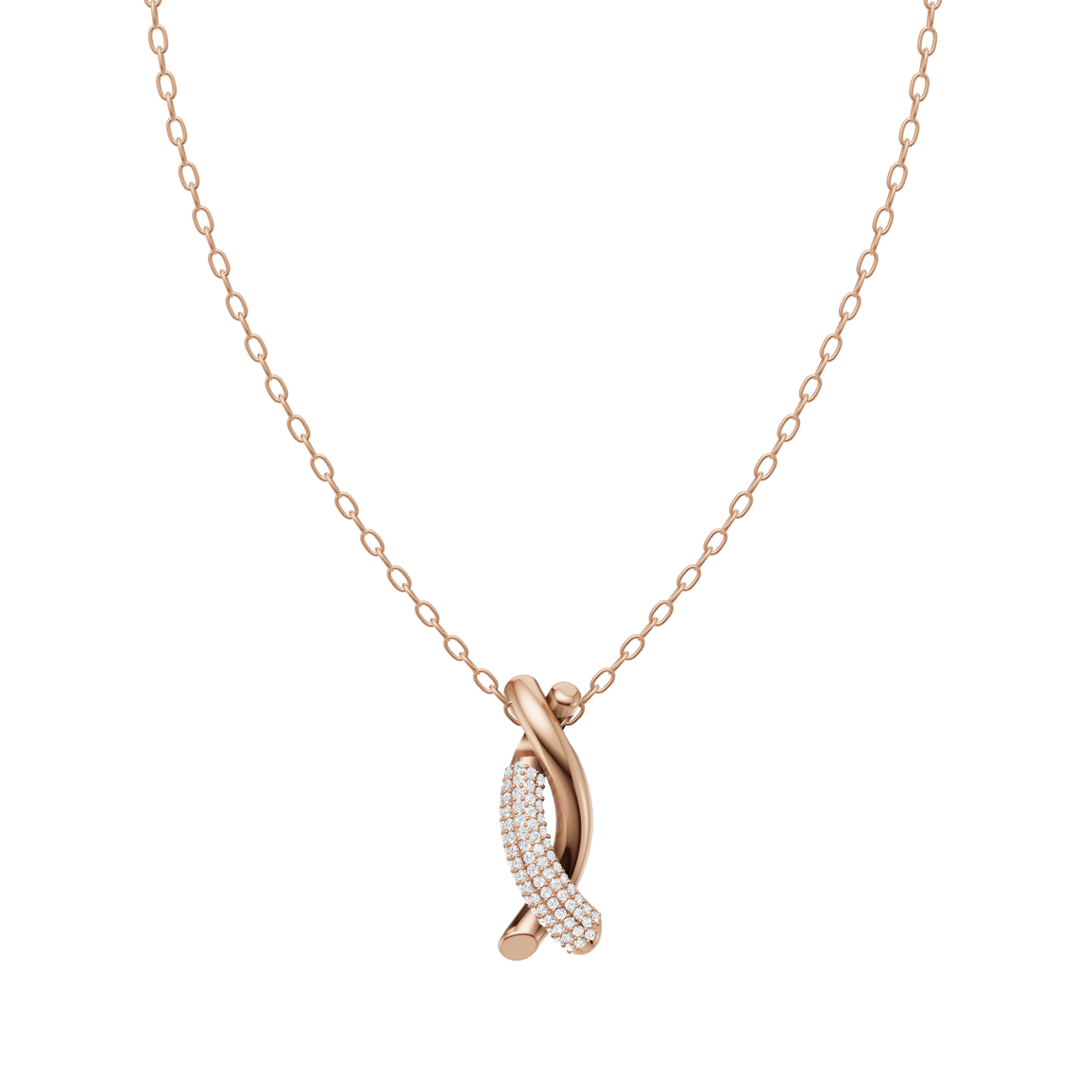 Aurelia Infinity Twist Lab Grown Diamond Pendant Necklace in 10 or 14 or 18K Gold
