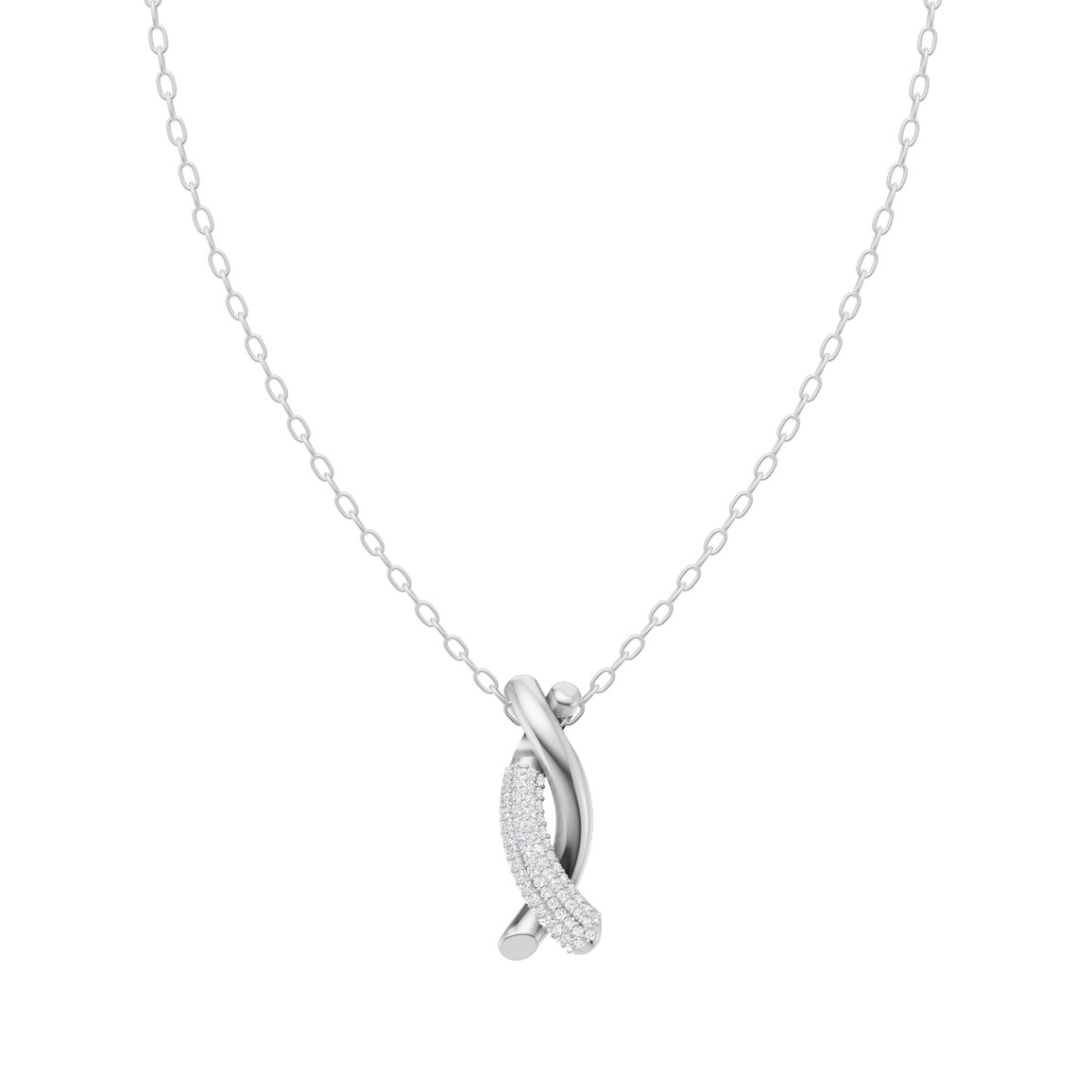 Aurelia Infinity Twist Lab Grown Diamond Pendant Necklace in 10 or 14 or 18K Gold