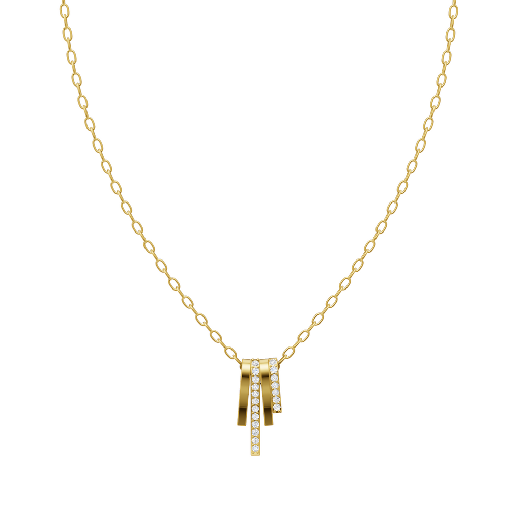 Luxury Cascade Pendant Necklace for Women in 10 or 14 or 18K Gold