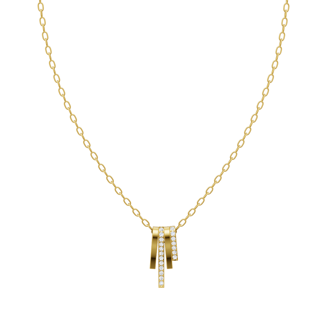 Luxury Cascade Pendant Necklace for Women in 10 or 14 or 18K Gold