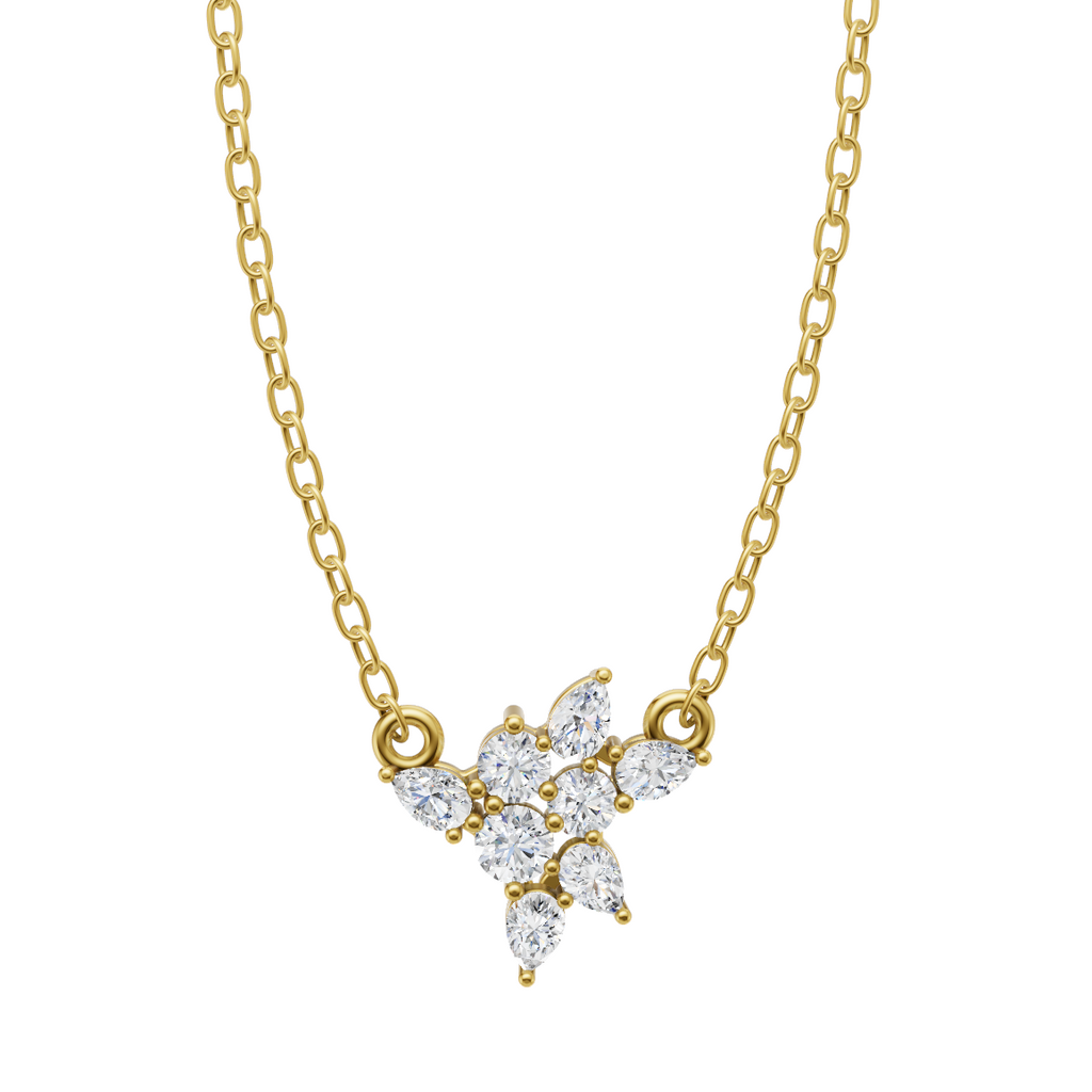 Celestine Cluster Pendant Necklace with Round Brilliant Lab Grown Diamonds