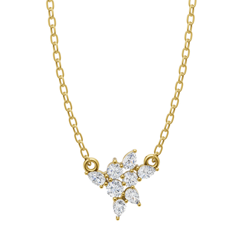 Celestine Cluster Pendant Necklace with Round Brilliant Lab Grown Diamonds