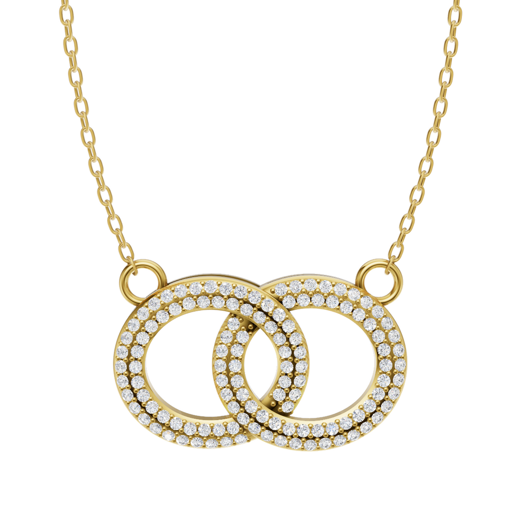 Elegant Pave Circle Link Lab Grown Diamond Pendant Necklace for Contemporary Gifting