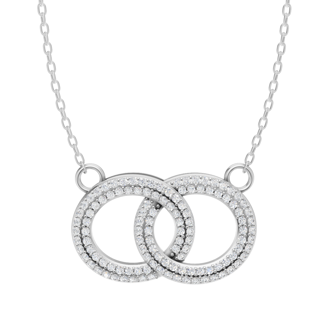 Elegant Pave Circle Link Lab Grown Diamond Pendant Necklace for Contemporary Gifting