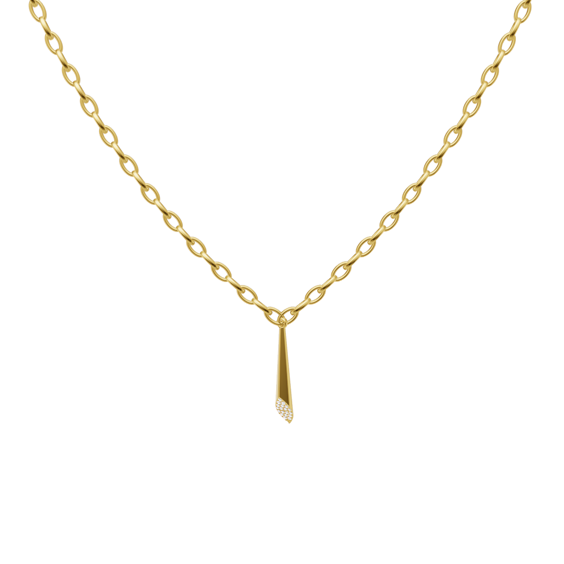 Minimal Pave Edge Pendant Necklace for Luxury Styling with Round Brilliant Lab Created Diamonds