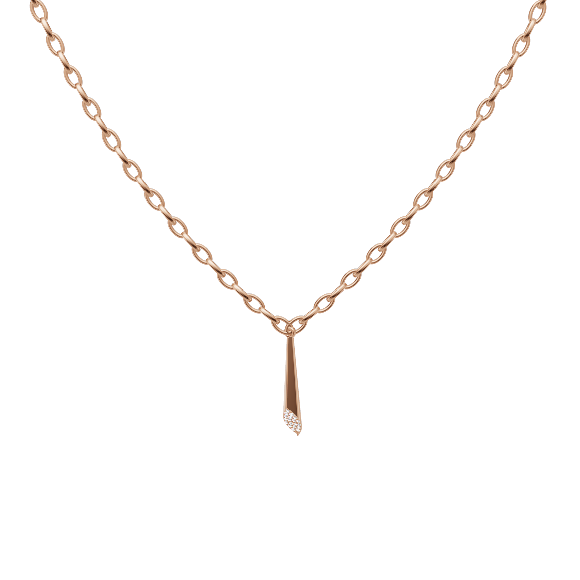 Minimal Pave Edge Pendant Necklace for Luxury Styling with Round Brilliant Lab Created Diamonds