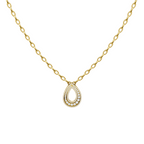 Elaria Triple Pave Teardrop Pendant Necklace with Round Brilliant Lab Created Diamond