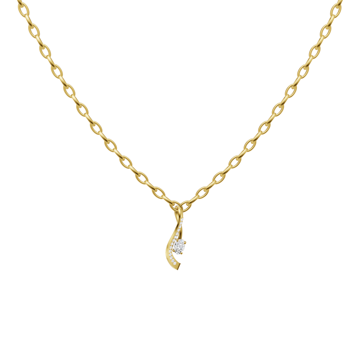 Modern Oval Cut Lab Grown Diamond Pendant Necklace for Everyday Luxury