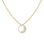 Contemporary Open Halo Pendant Necklace with Round Brilliant Lab Grown Accents