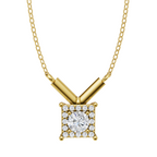 Elegant Bridal-Inspired Halo Lab Grown Diamond Pendant Necklace in 10 or 14 or 18K Gold