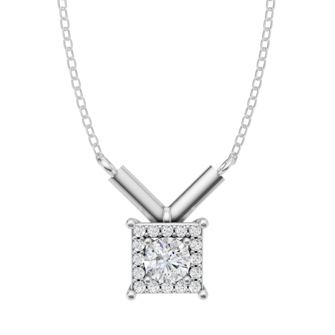 Elegant Bridal-Inspired Halo Lab Grown Diamond Pendant Necklace in 10 or 14 or 18K Gold