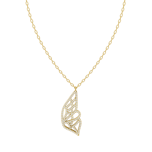 LJ Seraphine Wing Lab Grown Diamond Pendant with Openwork Butterfly Wing