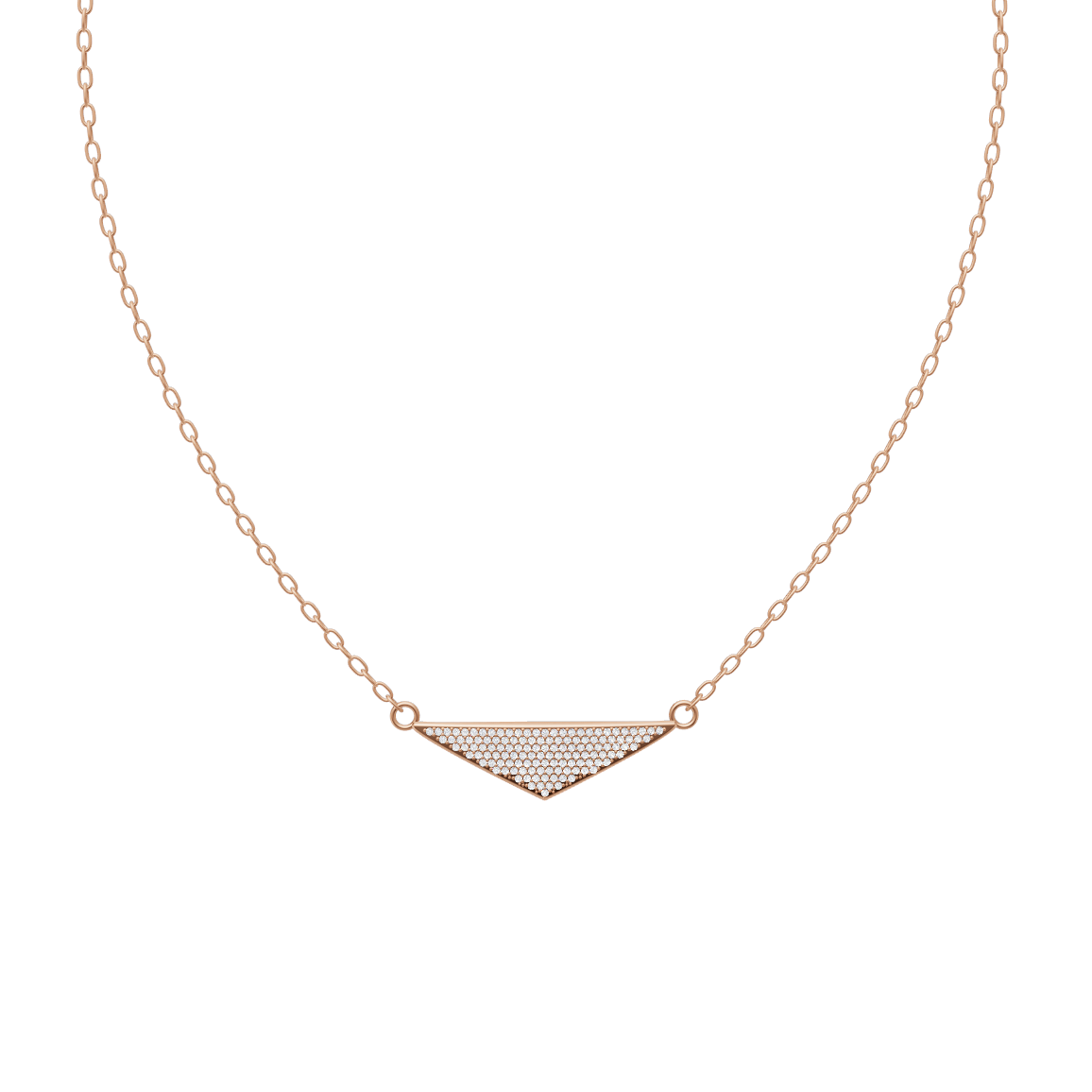 LJ Sorella Vertex Pendant in White, Rose, Gold Tone with Pavé Inverted Triangle Design
