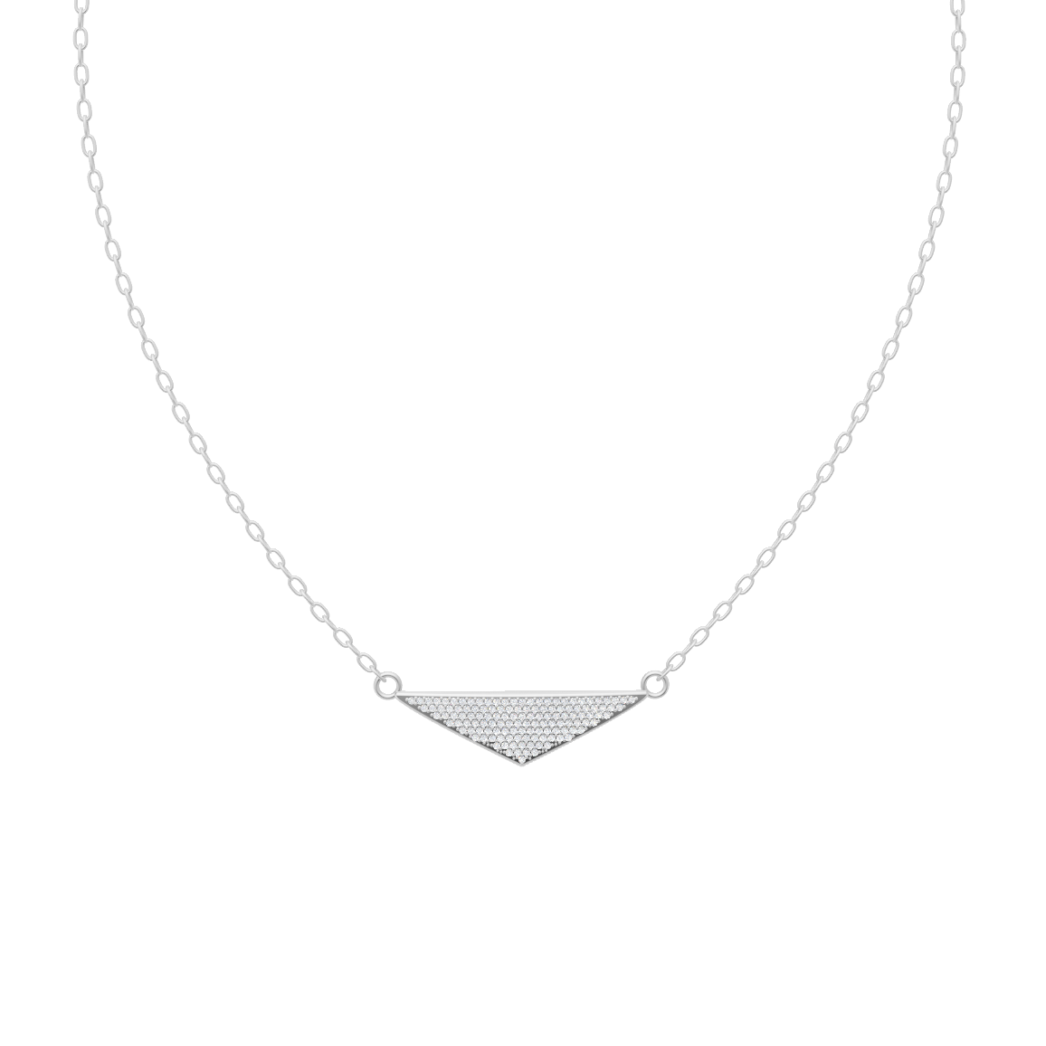 LJ Sorella Vertex Pendant in White, Rose, Gold Tone with Pavé Inverted Triangle Design