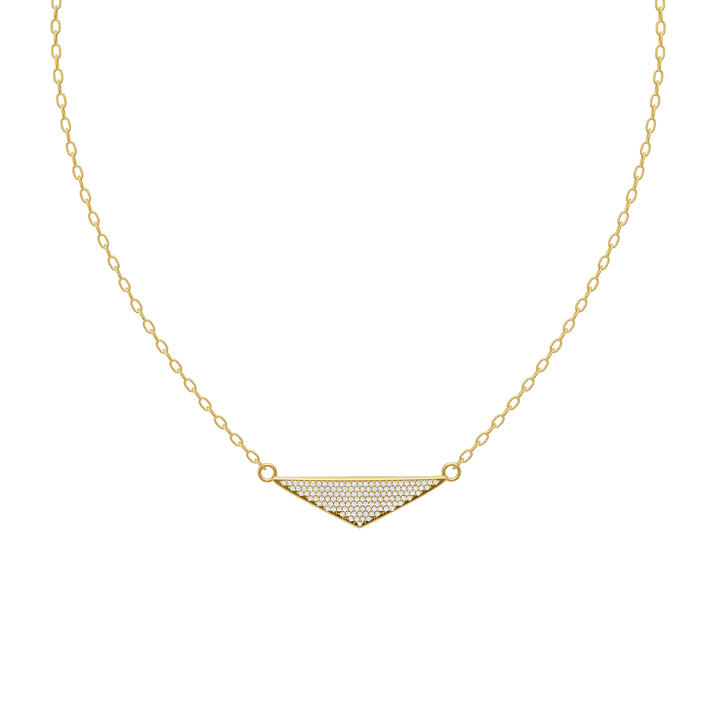 LJ Sorella Vertex Pendant in White, Rose, Gold Tone with Pavé Inverted Triangle Design