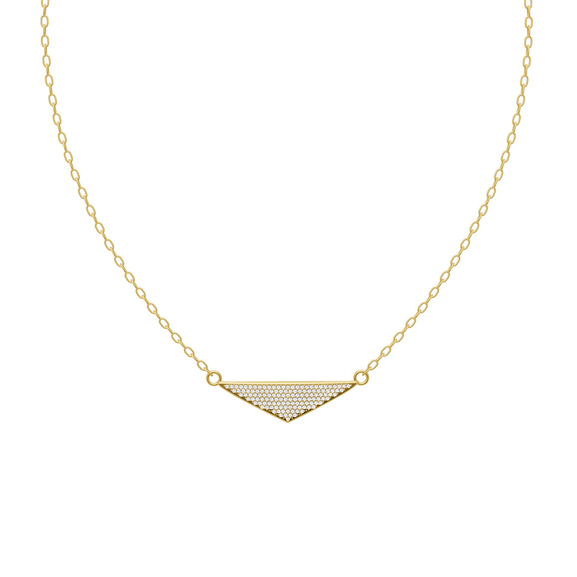 LJ Sorella Vertex Pendant in White, Rose, Gold Tone with Pavé Inverted Triangle Design