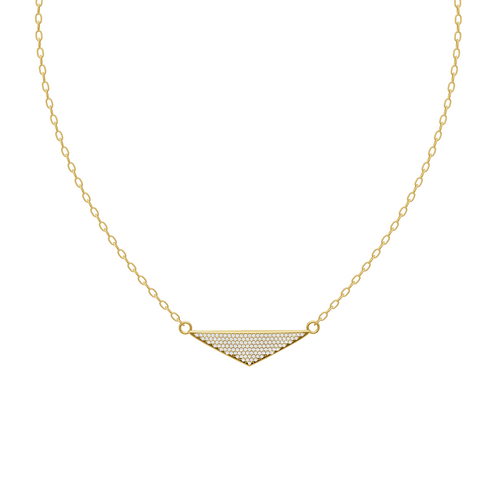LJ Sorella Vertex Pendant in White, Rose, Gold Tone with Pavé Inverted Triangle Design